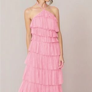 Revelry Pink Tiered Maxi Dress